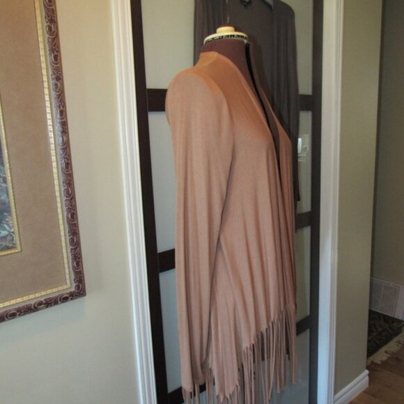 Women's Charlie Paige Fringed Wraps/Jackets. Size M. One Grey, one Beige. - Picture 2 of 9